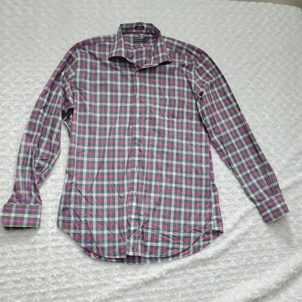 Peter Millar Button-Up L Multicolor Shirttail Hem Mens